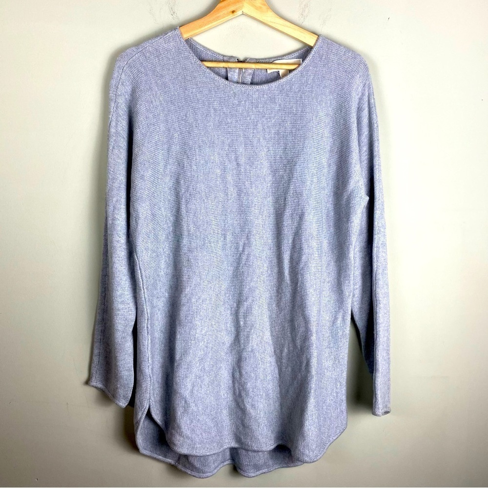 Michael Kors: Rolled Hem Longline Soft Long Sleeve Pullover Sweater Shirt Top